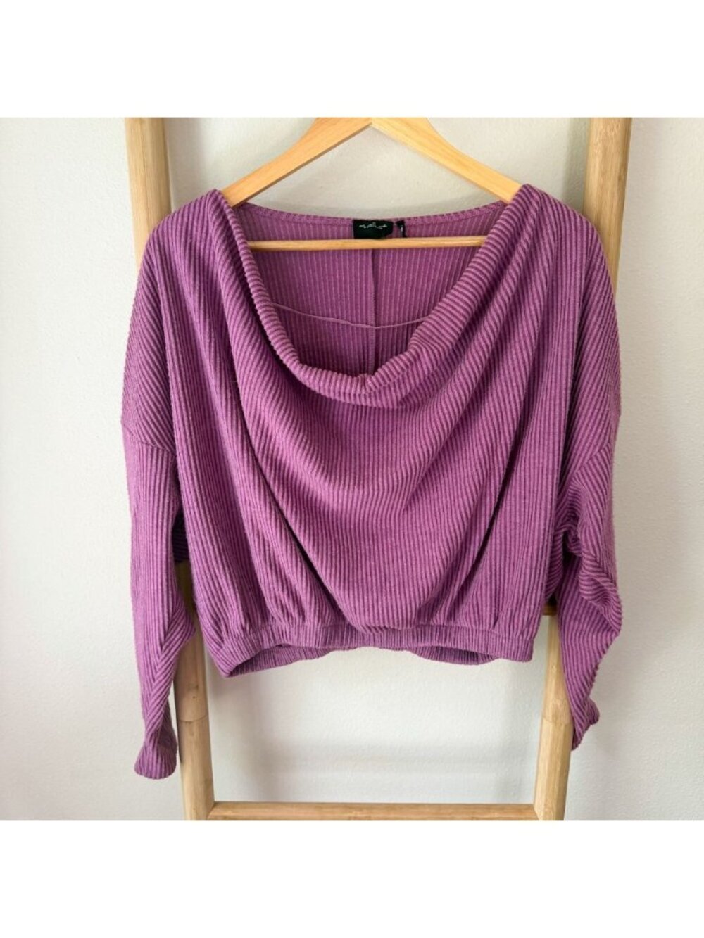 Out From Under Urban Outfitters Purple Ribbed Velvet Sweater Scoop Neck Top M